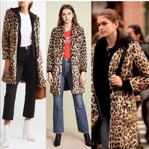 Alice + Olivia Kylie long leopard fur coat
